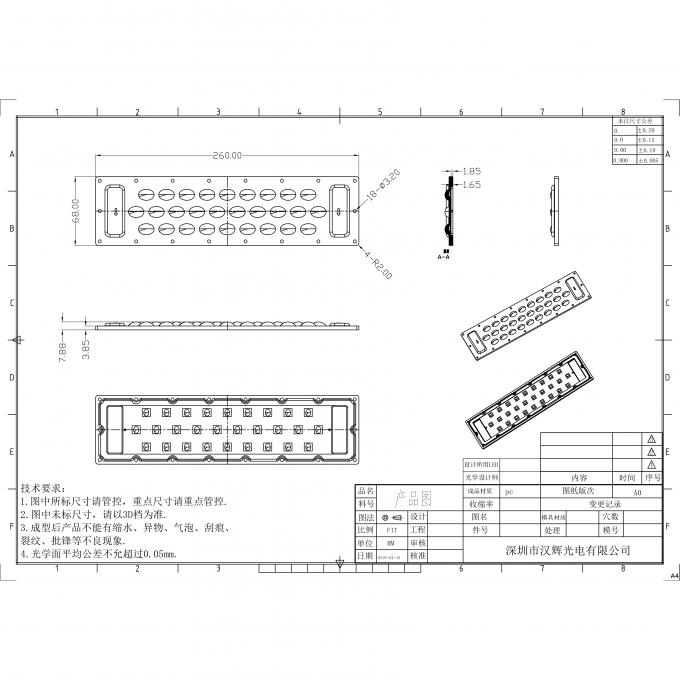 260×68mm Street Light Lens