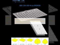 90°/T2/T3/T4/T5 Dostępna Wysoka przepuszczalność 70×4 sztuk 3030LED Antyglare Łatwość instalacji Soczewka Pasuje do oświetlenia ulicznego i powodziowego