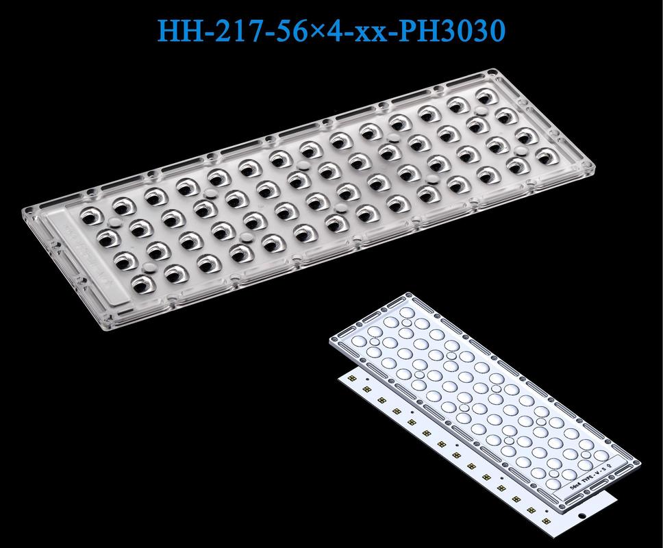 345*130mm Size 224pcs 3030LEDs High Transmittance Durable Material Street Lighting Lens 