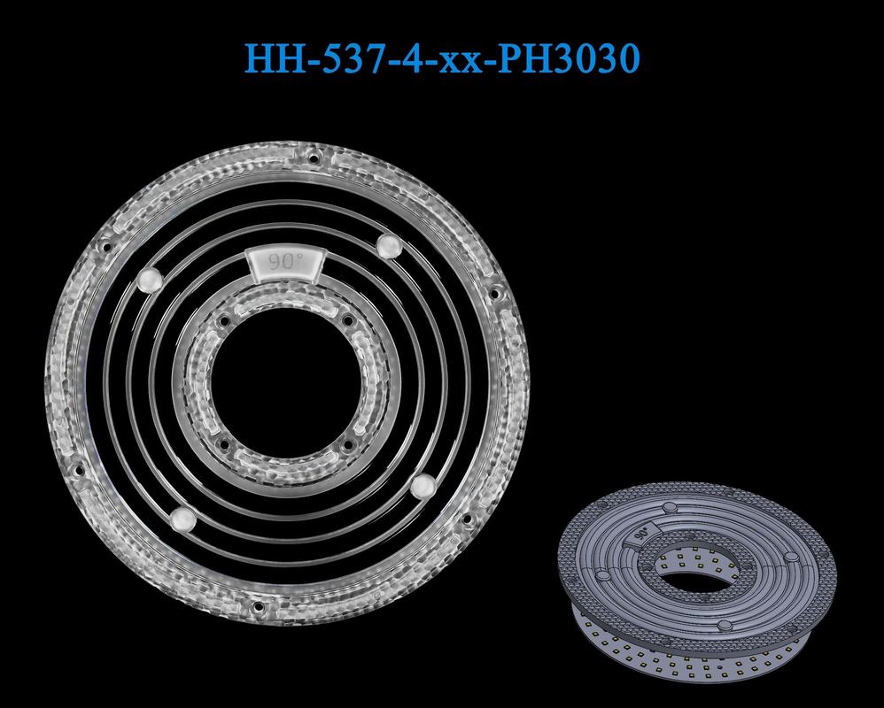 ECO PC Materials Φ183mm Dimensions Glare Reduction 4 Rings 2835LEDs UFO High Bay Lighting Lens